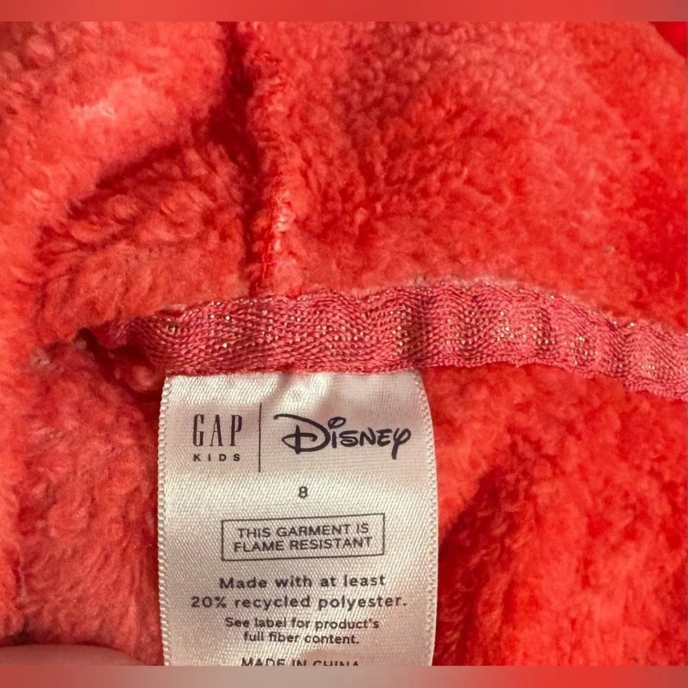 Gap Disney kids Mickey cozy time one piece pajamas warm plush red coral size 8